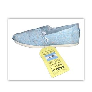 Toms Alpargatas Womens Alaskan Blue Heather Jersey Slip On Flats NWT, 9.